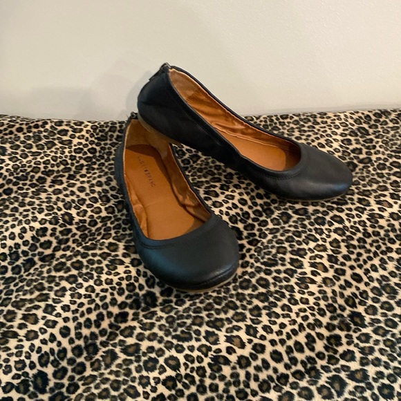 Black leather flats Lucky Brand Size 8M - Picture 1 of 1
